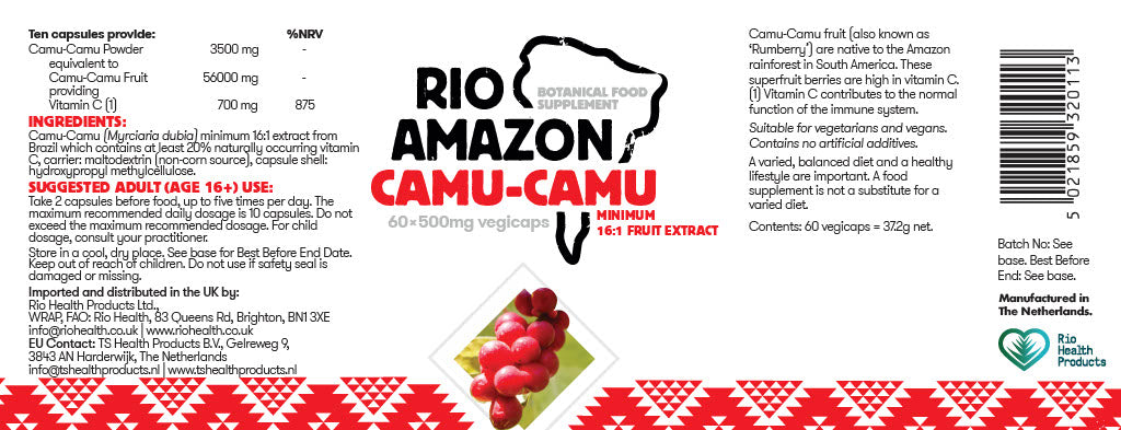 Rio Amazon Camu-Camu 16:1 Extract 500mg 60 Vegicapsules