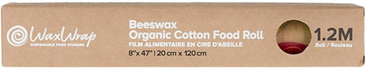WaxWrap Beeswax Organic Cotton Food Roll - 1.2m Reusable Plastic Free