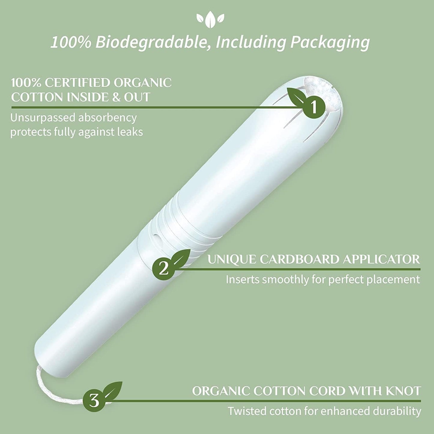 Organyc Organic Cotton Tampons with Applicator - Super -14 per Pack
