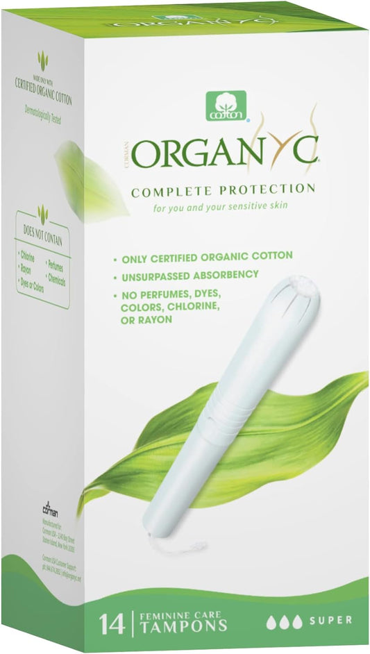 Organyc Organic Cotton Tampons with Applicator - Super -14 per Pack