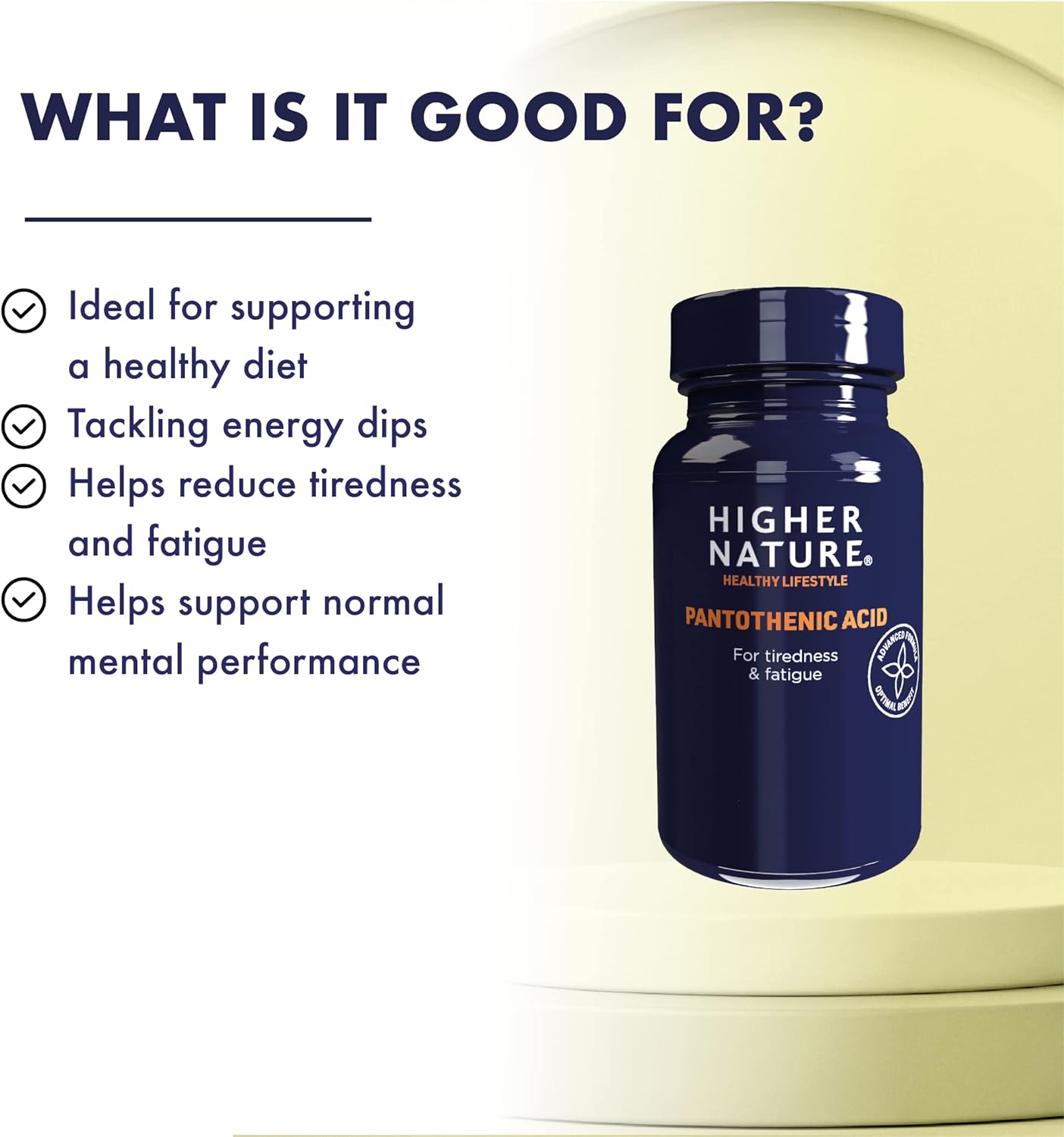 Higher Nature Pantothenic Acid 500mg 60 Capsules ***CLEARANCE SALE****