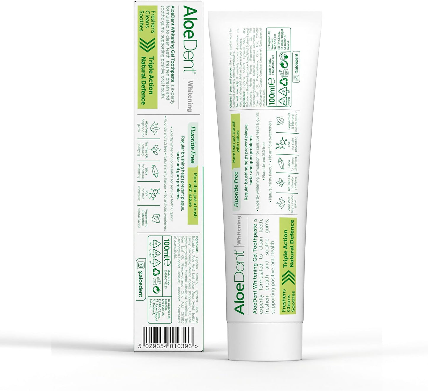 Aloedent- Whitening Aloe Vera Fluoride Free Toothpaste - 100ml - Pack of 6