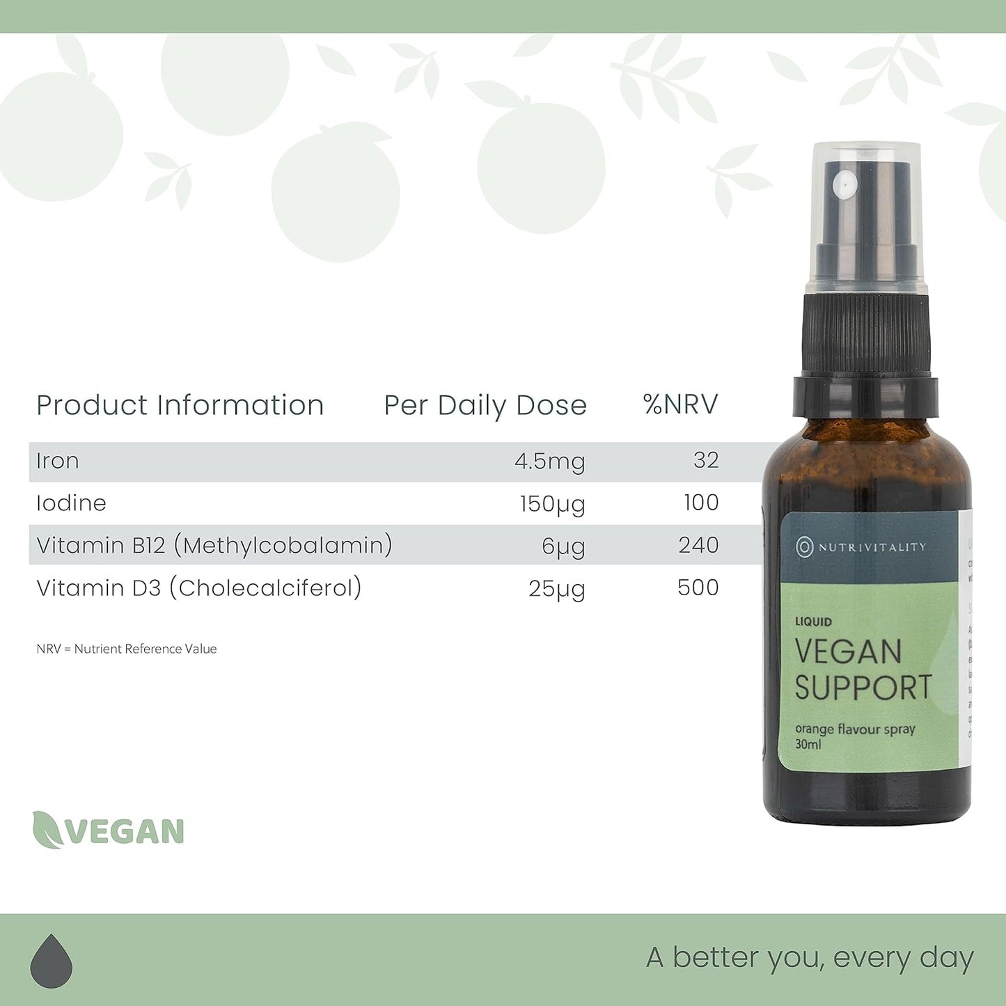 Nutrivitality Liquid Vegan Support Spray 30ml