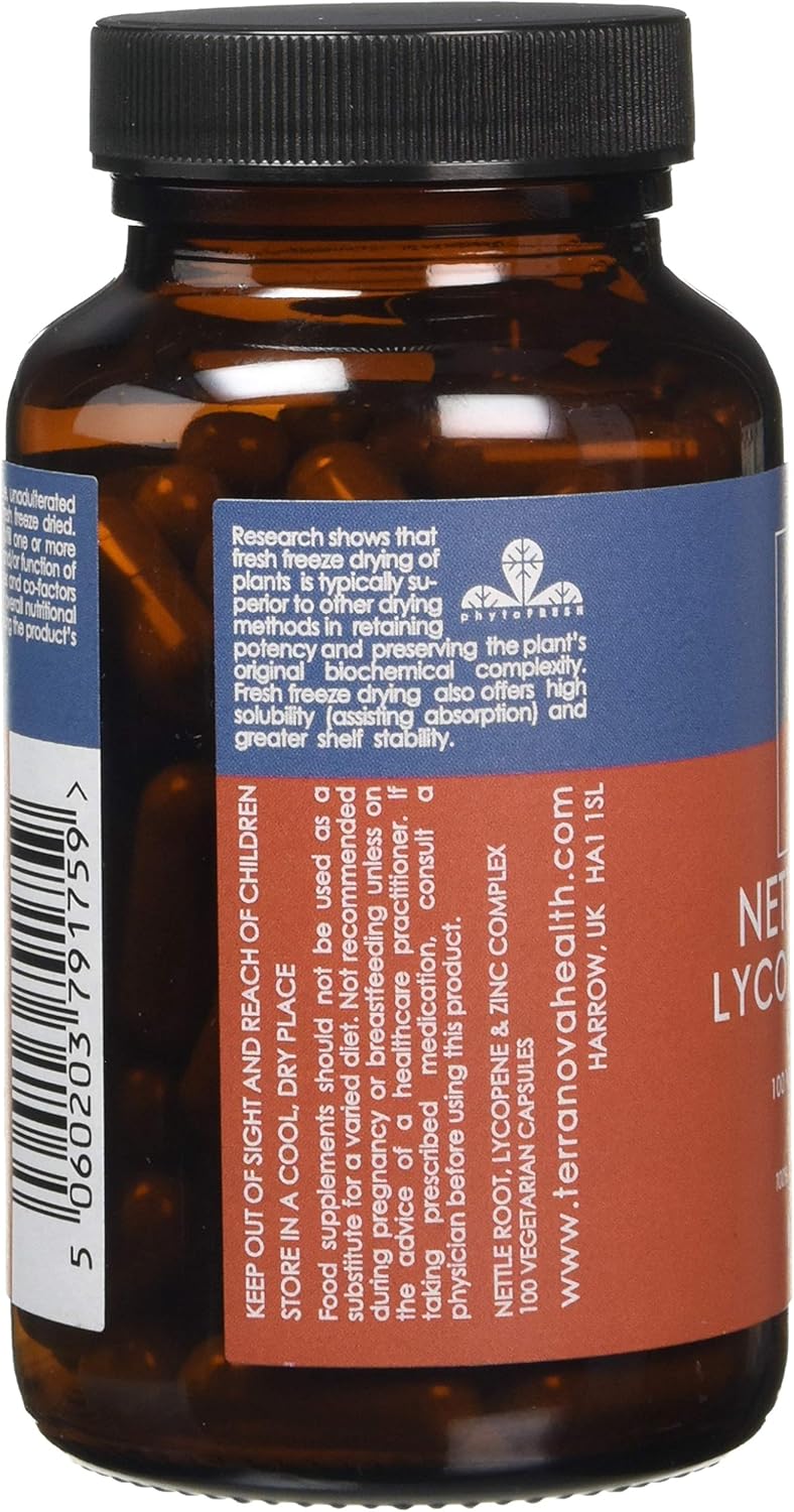 Terranova Nettle Root Lycopene & Zinc Complex 100 Vegetarian Capsules