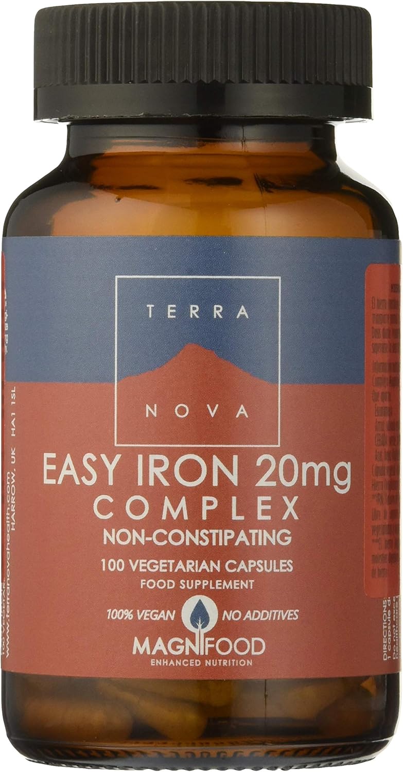 Terranova Easy Iron 20mg Complex Non Constipating 100 Veg Capsules