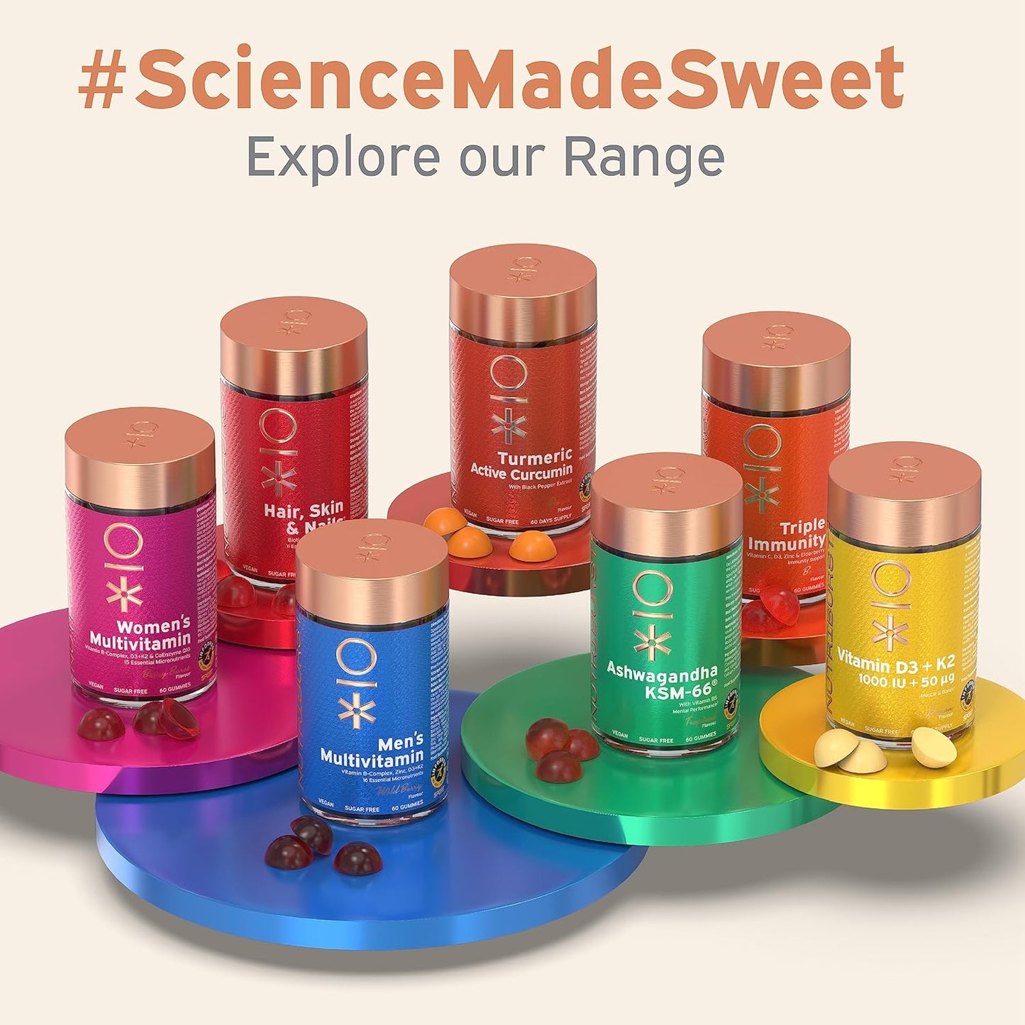 Nutriburst Vitamin D3 (2000IU) + K2 (100µg) -60 Lemon Gummies - 1 Month Supply