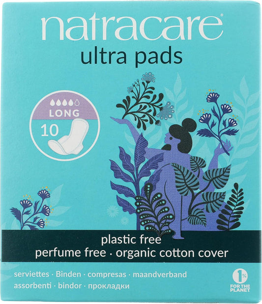 Natracare Organic And Natural Ultra Pads with Wings Long - pack of 10
