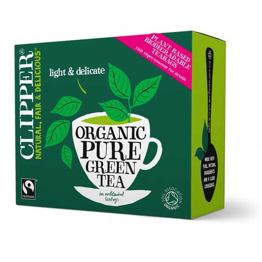 Clipper Organic Fairtrade Pure Green 80 Tea bags Pack of 6, Total 480 Teabags