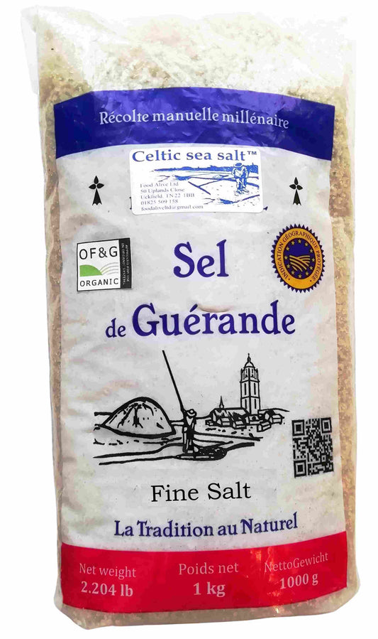 Sel De Guerande Celtic sea salt 1 Kg Fine NEW ECO PACKAGING