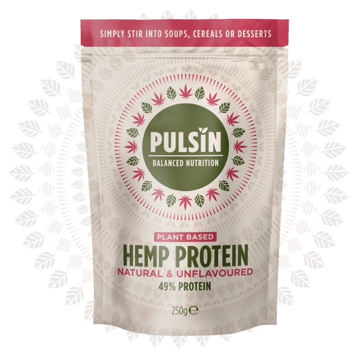 Pulsin 100% Pure Hemp Plant Based Protein Powder 250g - Natural & Unflavoured