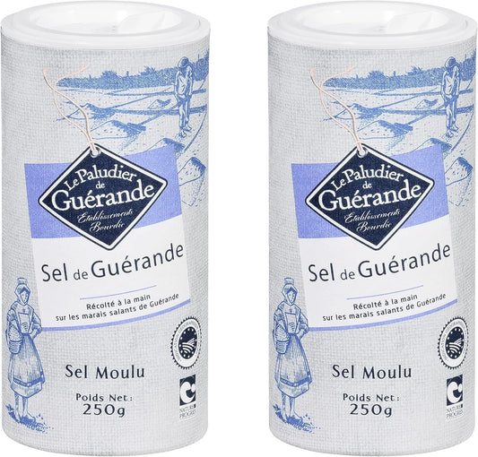 Le Paludier Sel de Guerande Celtic Sea Salt Shaker Fine 250g Pack of 2