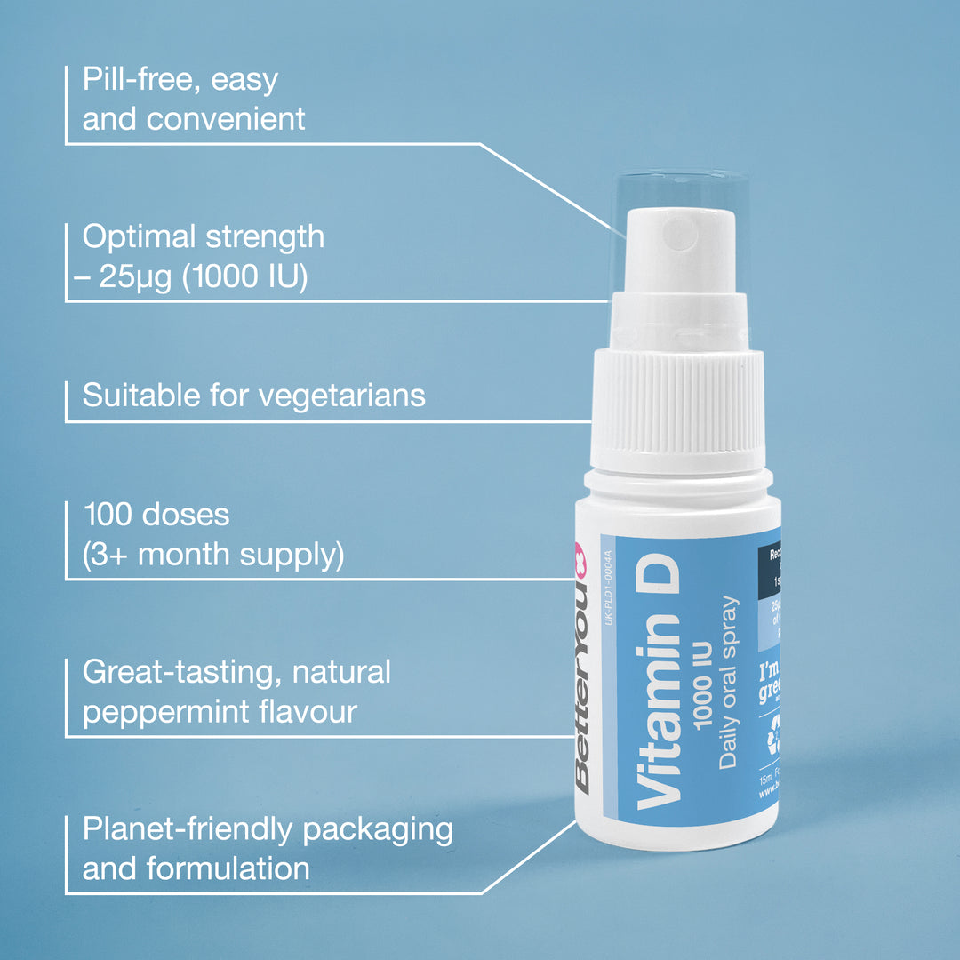 BetterYou Vitamin D 1000 IU Vitamin D3 Supplement Expriry date 03.2024