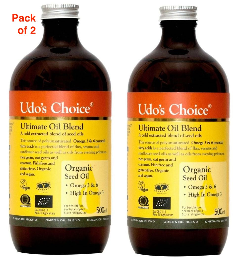 Udo's Choice Oil 500ml Pack of 2 (2 x 500ml) ****sale*** Best Before 28/05/2024**