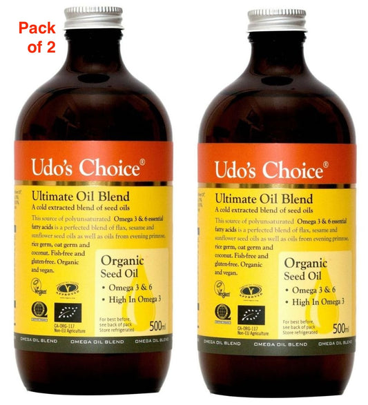 Udo's Choice Oil 500ml Pack of 2 (2 x 500ml) ****sale*** Best Before 28/05/2024**