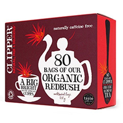 Clipper Tea Bags Organic Infusion Everyday Rooibos Redbush 80 Bags x Pack of 6 (480 Teabags)