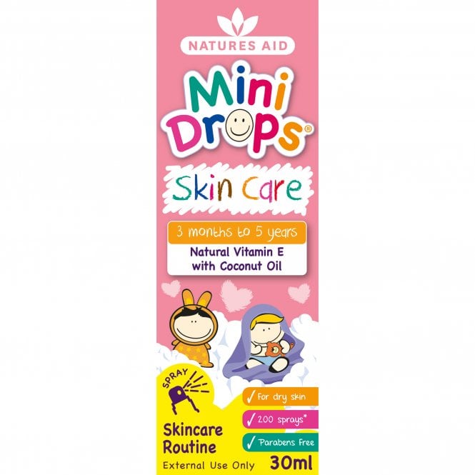 Natures Aid Mini Drops Vitamin E Skin Care 30ml Daily Skincare Oil for Children 3 Months -5 Years