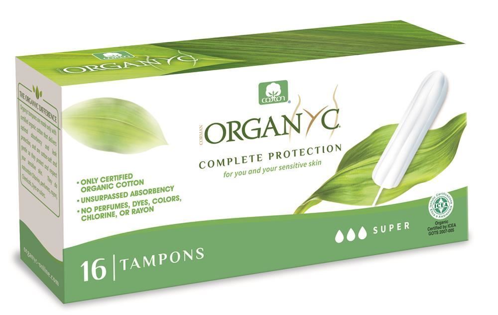 Organyc Organic Cotton Tampons Super - 16 Tampons (Non Applicator)
