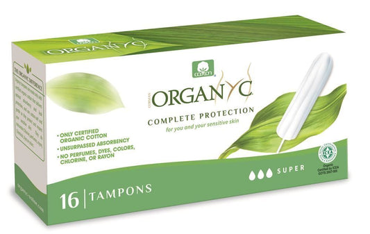 Organyc Organic Cotton Tampons Super - 16 Tampons (Non Applicator)