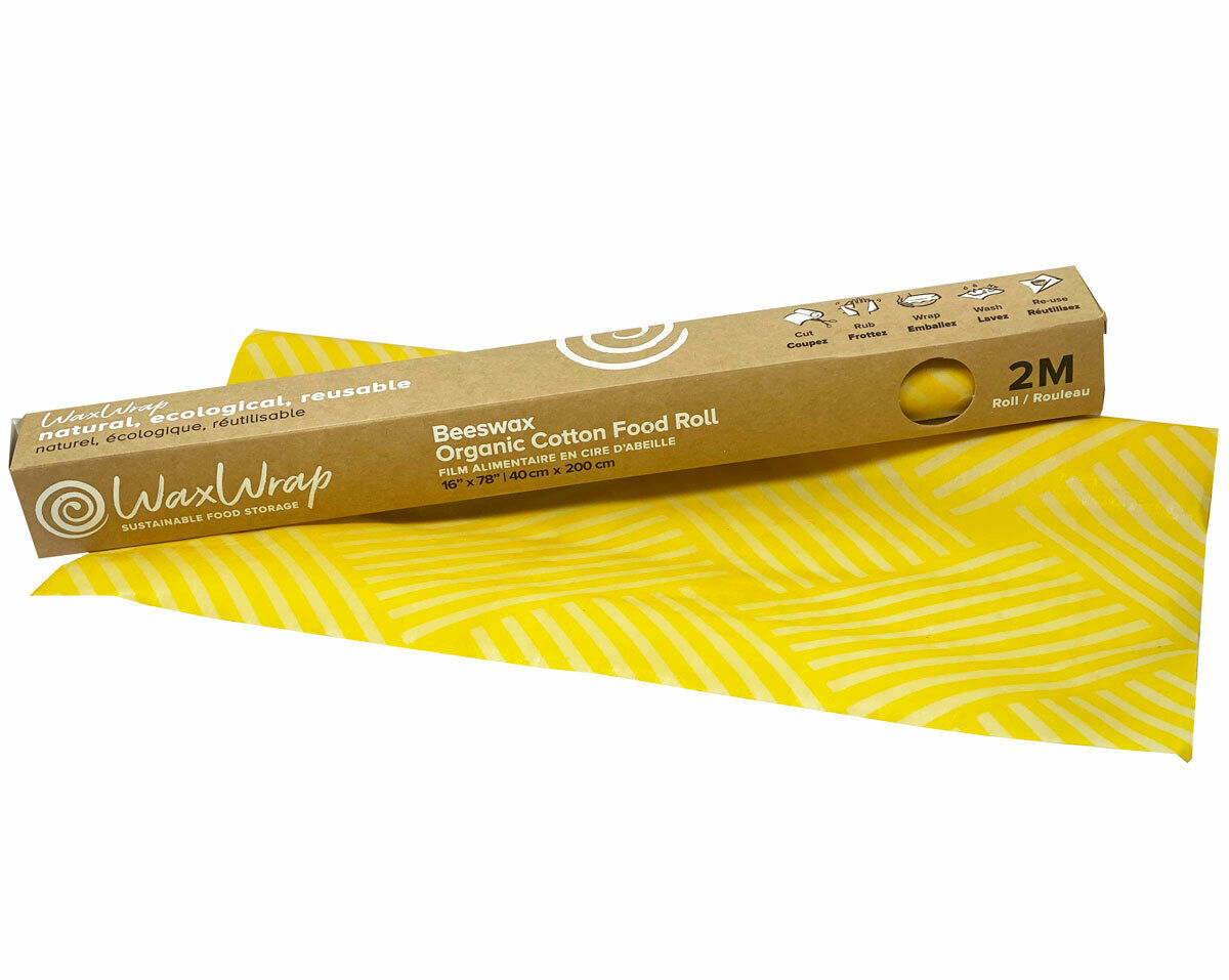 WaxWrap Beeswax Organic Cotton Food Roll - 2m Reusable