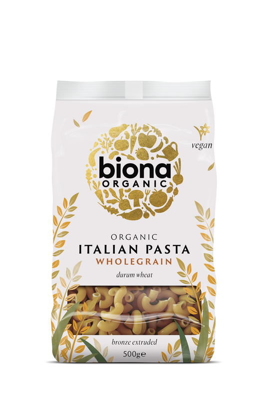 Biona Organic Whole Macaroni Bronze Extruded 500g Pack of 4