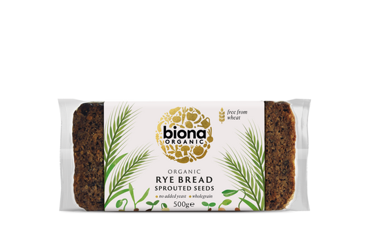 Biona Organic Vitality Rye Bread - Sprouted Seeds 500g Pack of 4