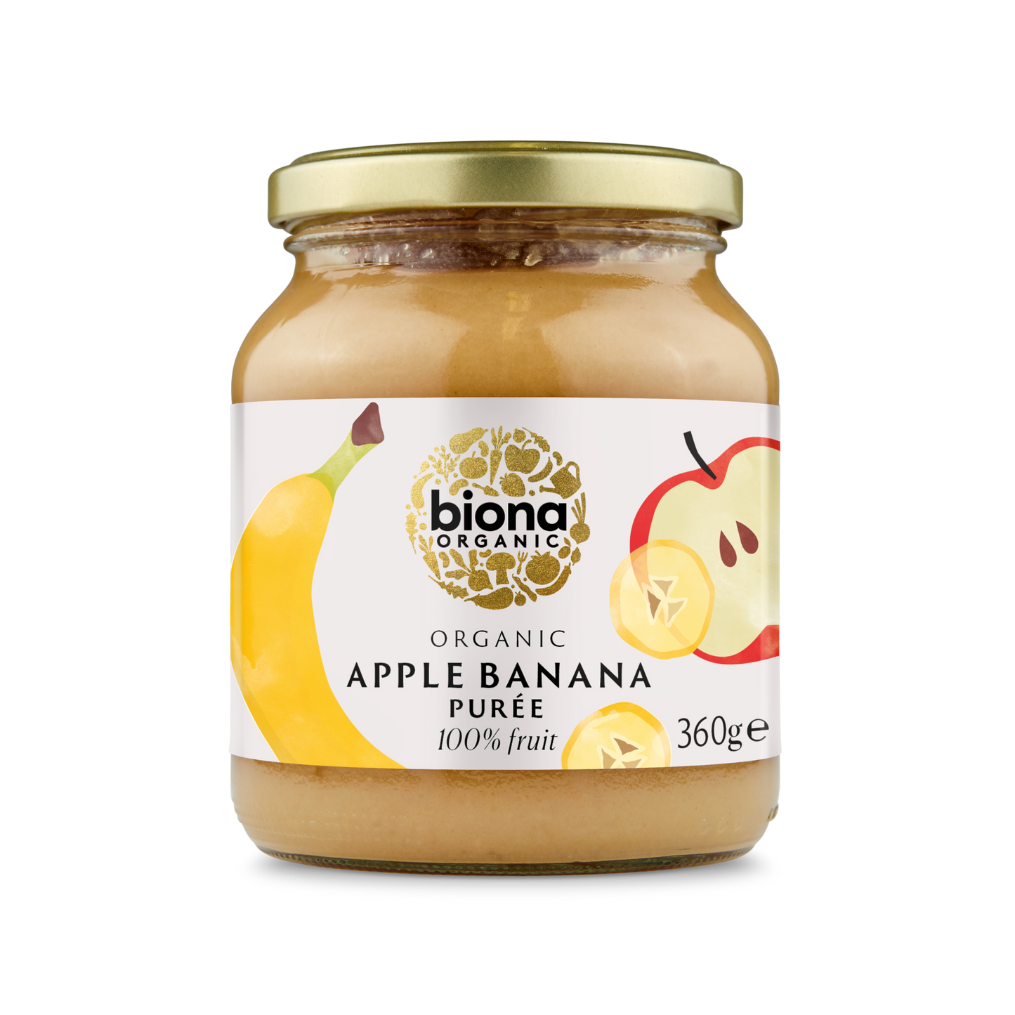 Biona Organic Apple & Banana Puree No added sugar 360g Pack of 4