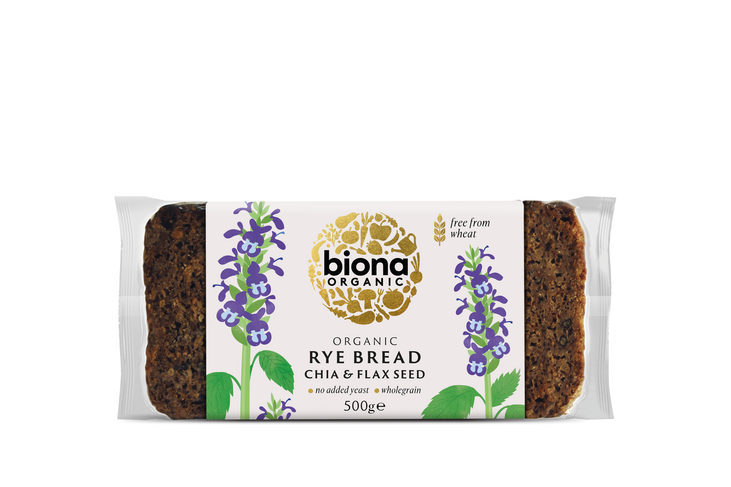 Biona Organic Rye Bread with Chia & Flax Seed 500g Pack of 4