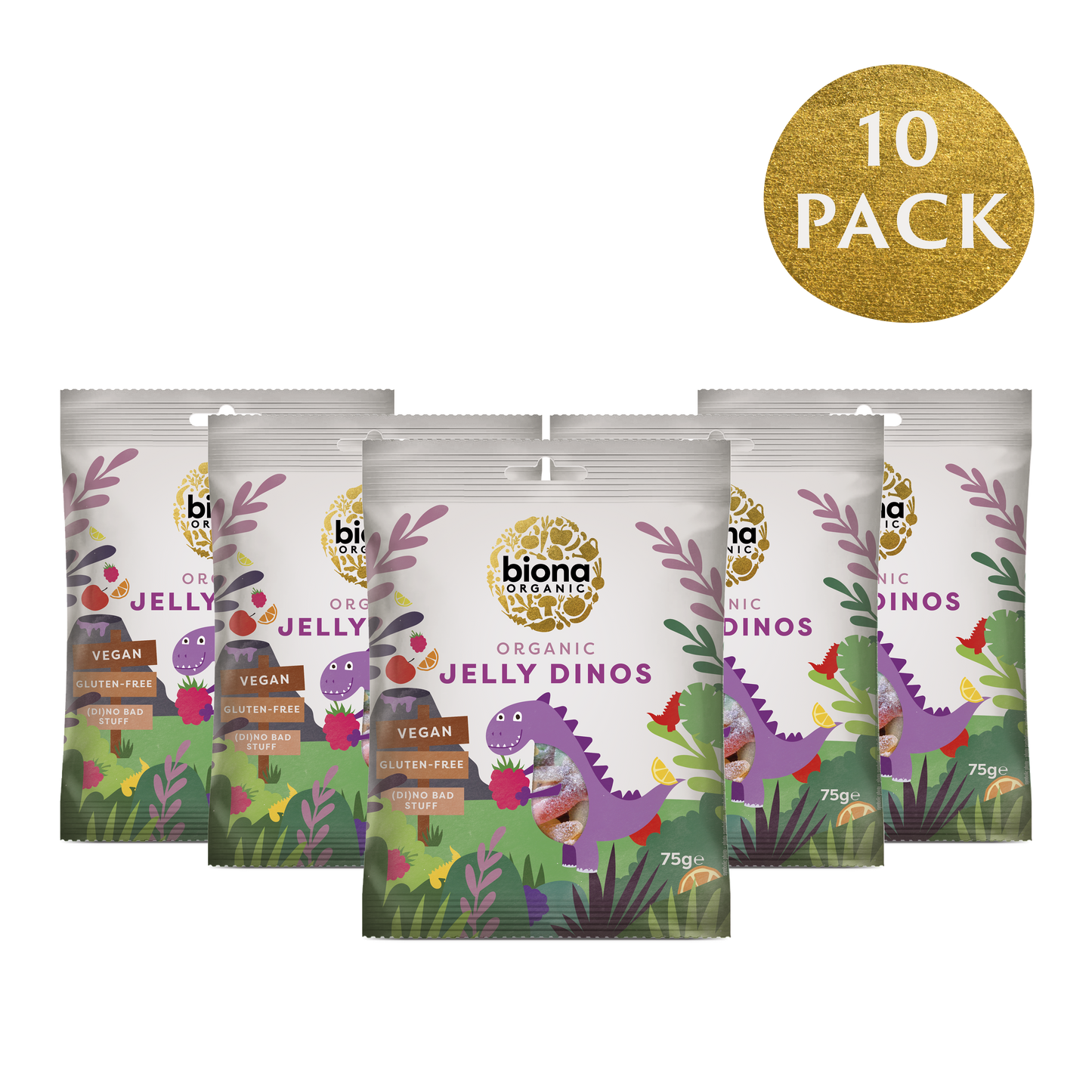 Biona Organic Vegan Jelly Dinos 75g – 10 pack