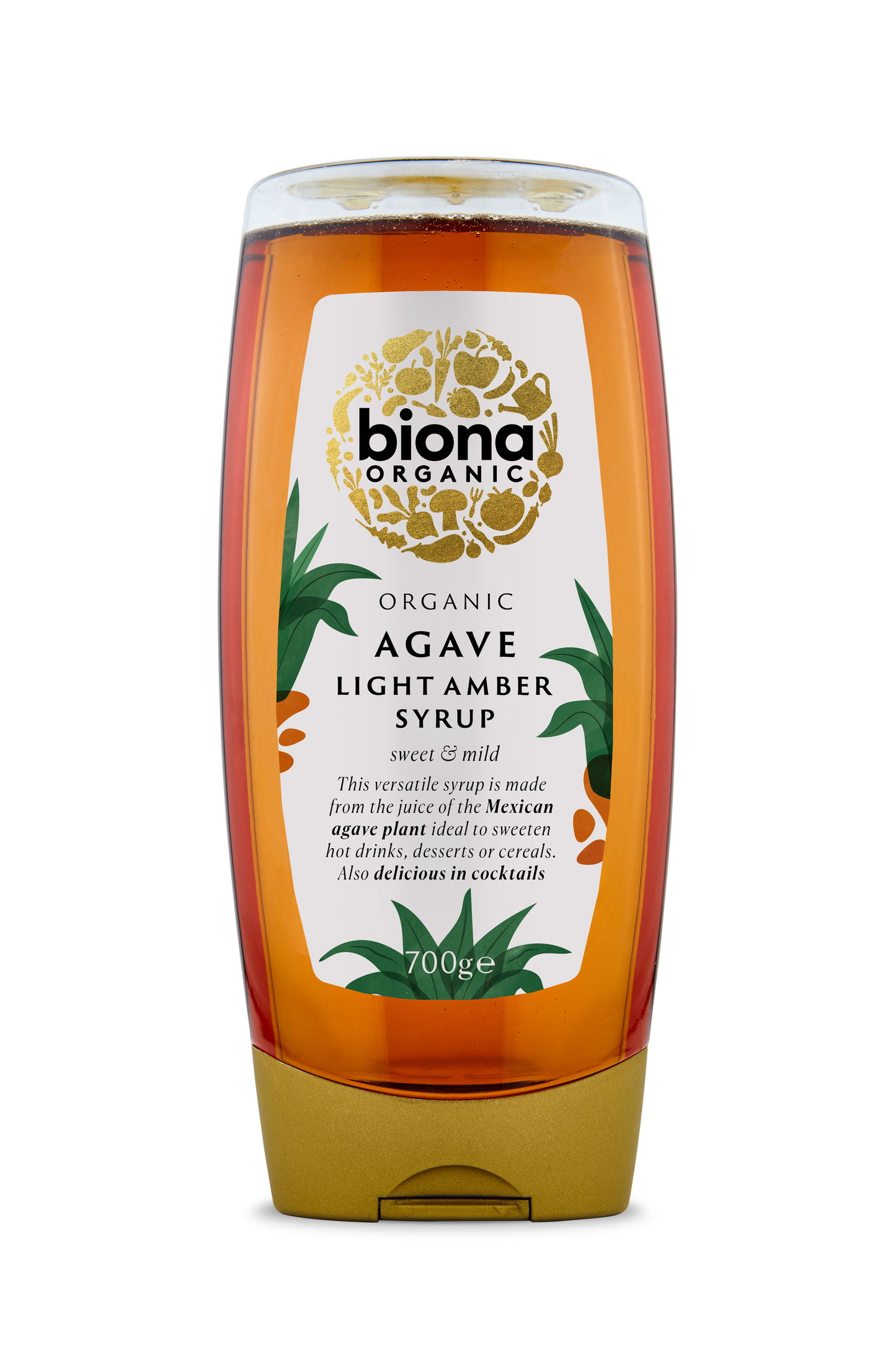 Biona Organic Agave Syrup Light - Squeezy Bottle 700g Pack of 4