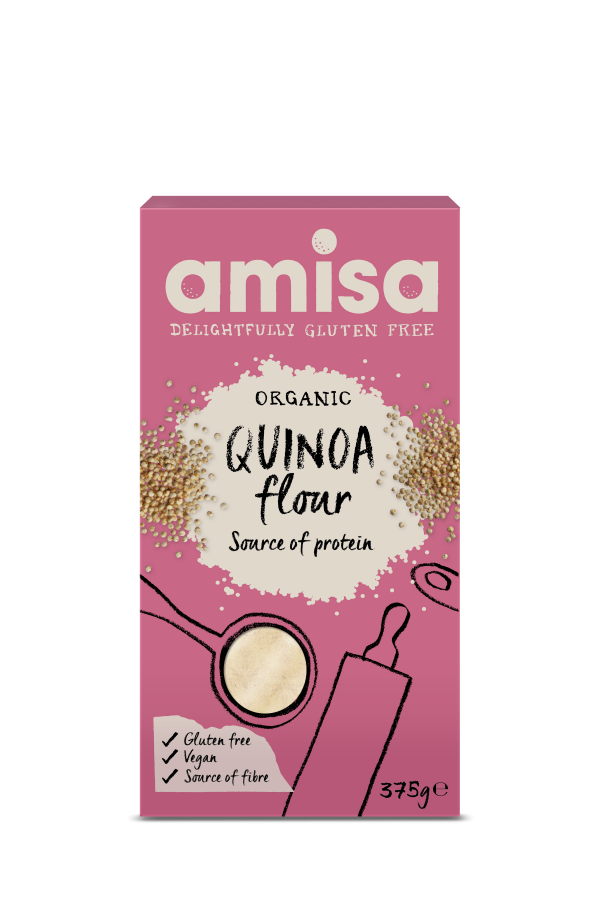 Amisa Organic Gluten Free Quinoa Flour 375g Pack of 4