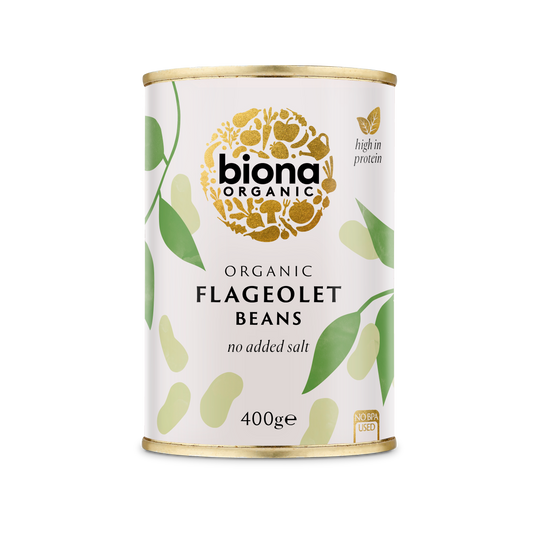 Biona Organic Flageolet Beans 400g Pack of 6