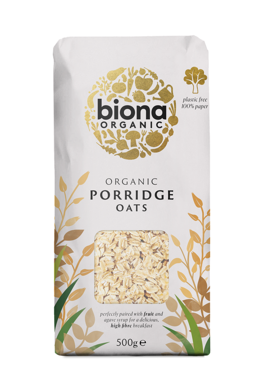 Biona Organic Porridge Oat Flakes 500g Pack of 4