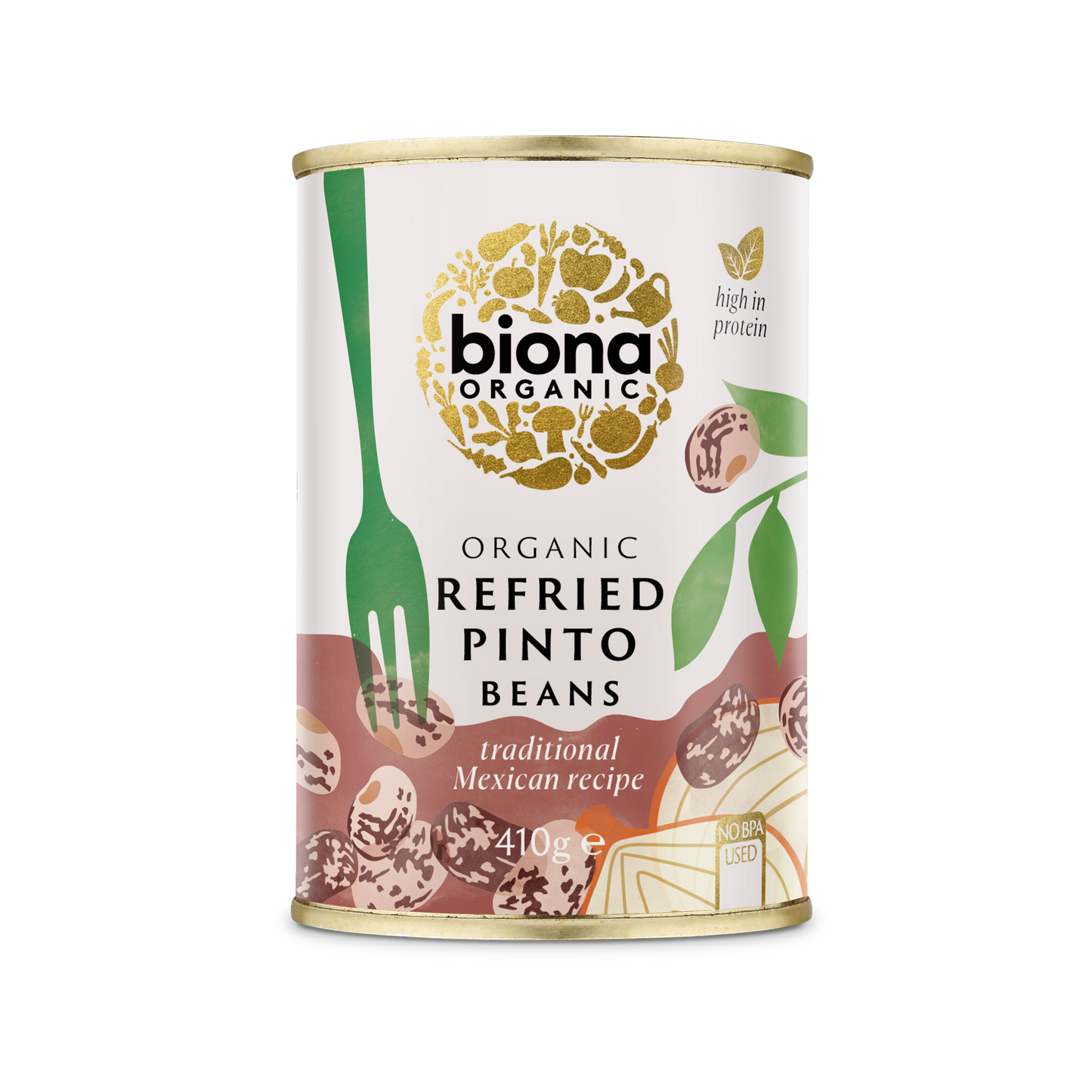 Biona Organic Refried Pinto Beans 410g Pack of 4