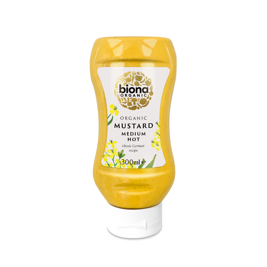 Biona Organic Medium Hot Mustard Squeezy 300ml Pack of 6