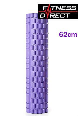 Fitness Direct Foam Roller Trigger Point Textured Massage Yoga Grid Purple 62cm
