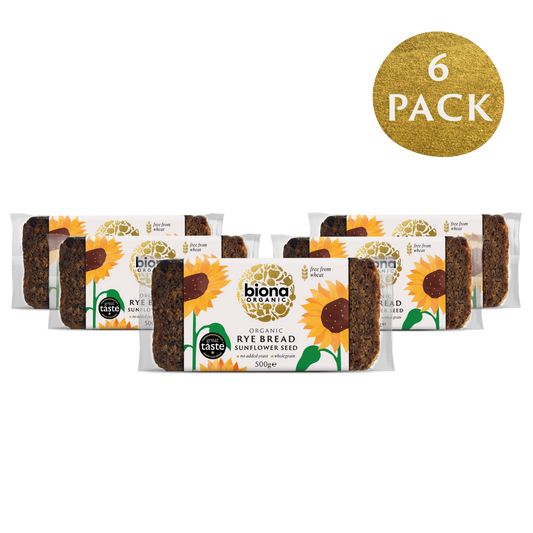 Biona Organic Rye Bread 500g – Sunflower Seed – 6 pack