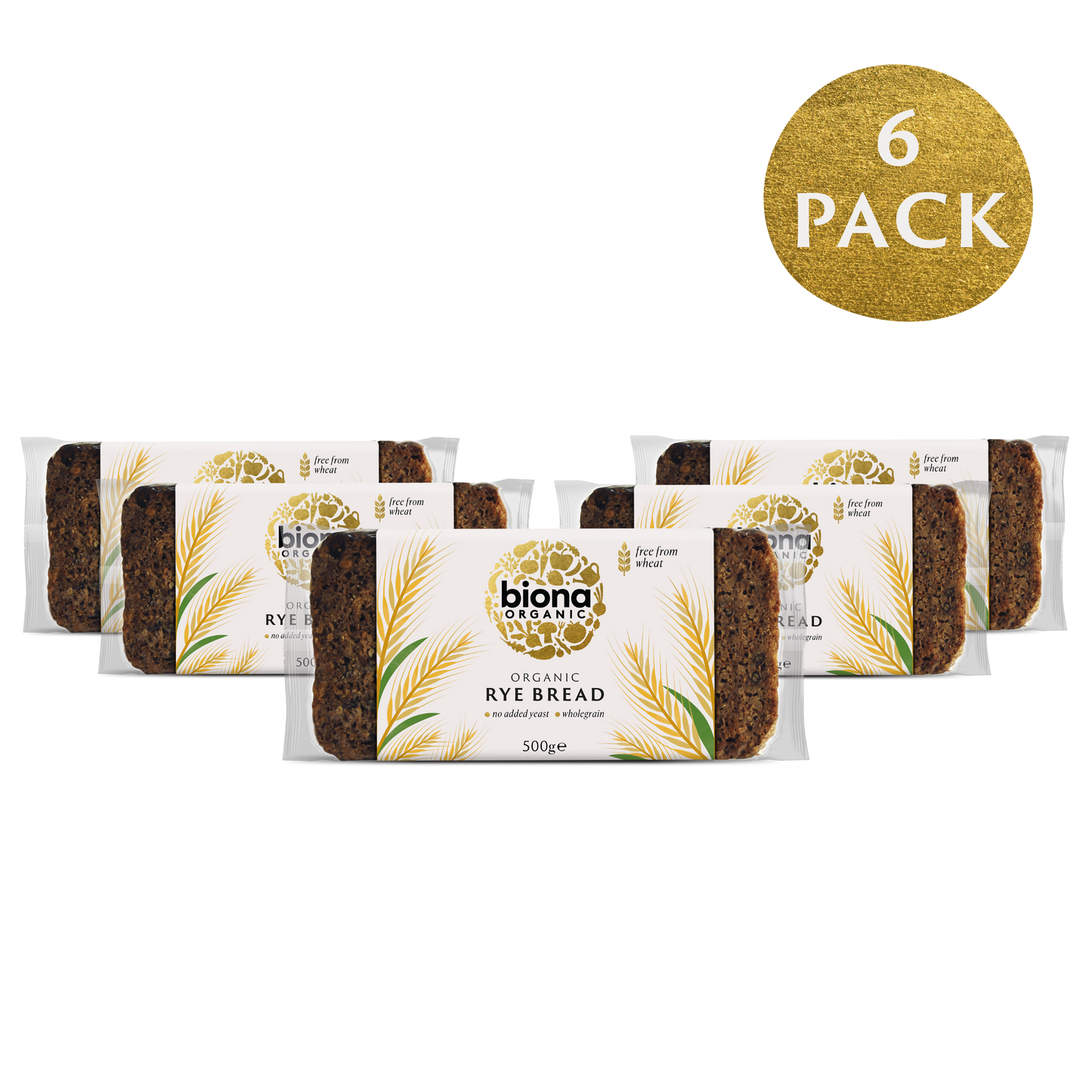 Biona Organic Rye Bread 500g Pack of 6