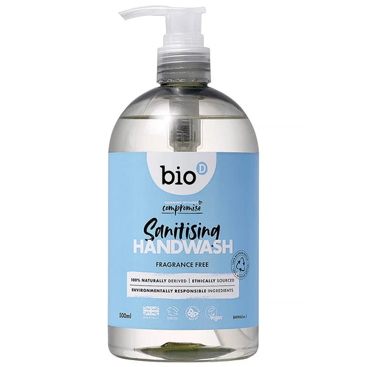 Bio-D Cleansing Hand Wash Fragrance Free 500ml Pack of 4