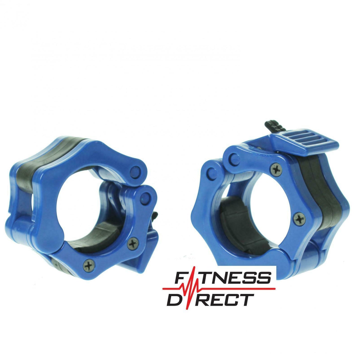 Fitness Direct Olympic Collars Locks Clamp Barbell Dumbbell Clips Weight Pair
