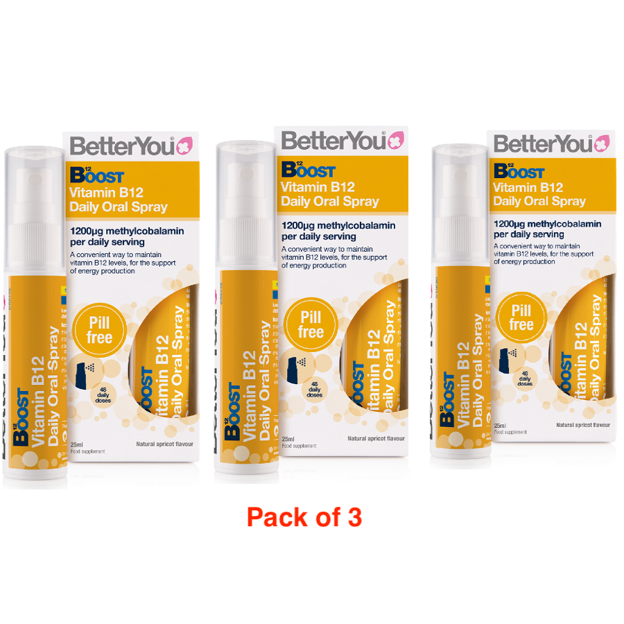 BetterYou Boost B12 Daily Oral Energy Spray Vegan (Pack of 3)