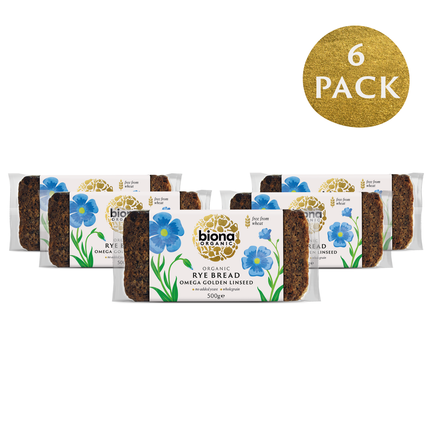 Biona Rye Bread – Omega Golden Linseed – 6 pack