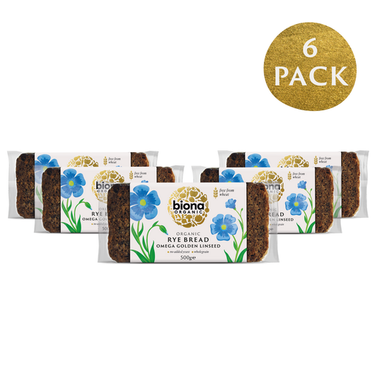 Biona Rye Bread – Omega Golden Linseed – 6 pack