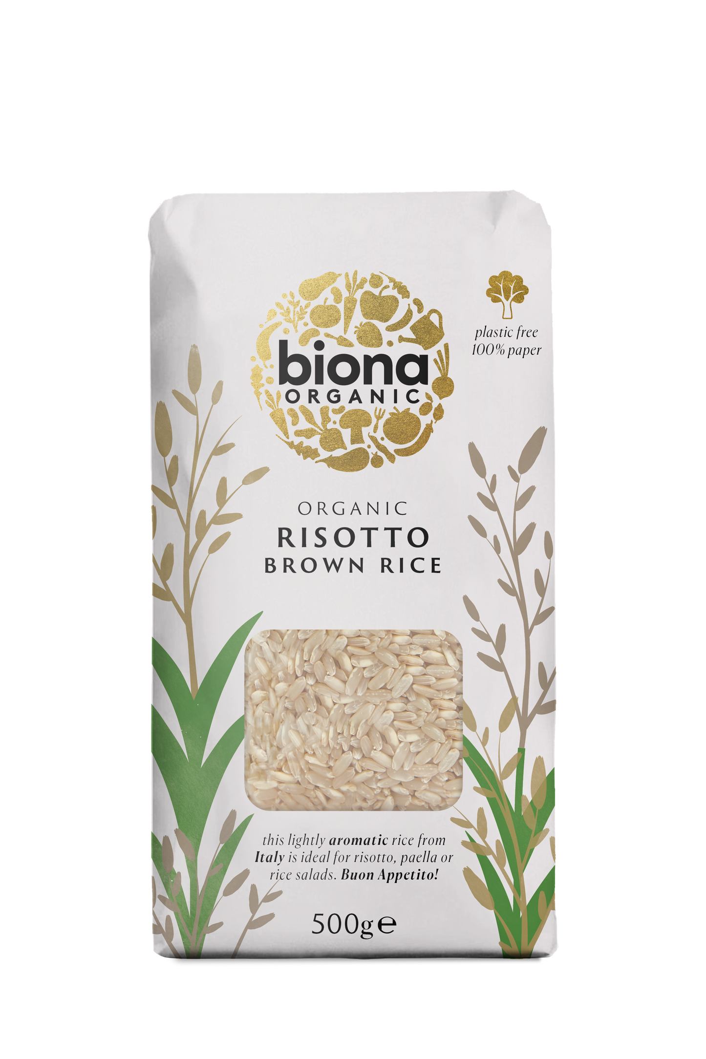 Biona Organic Brown Risotto Rice - 500g Pack of 6