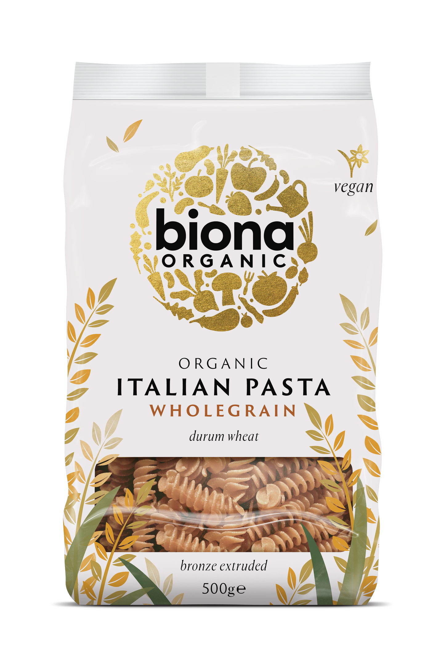 Biona Organic Wholewheat Fusilli 500g Pack of 4