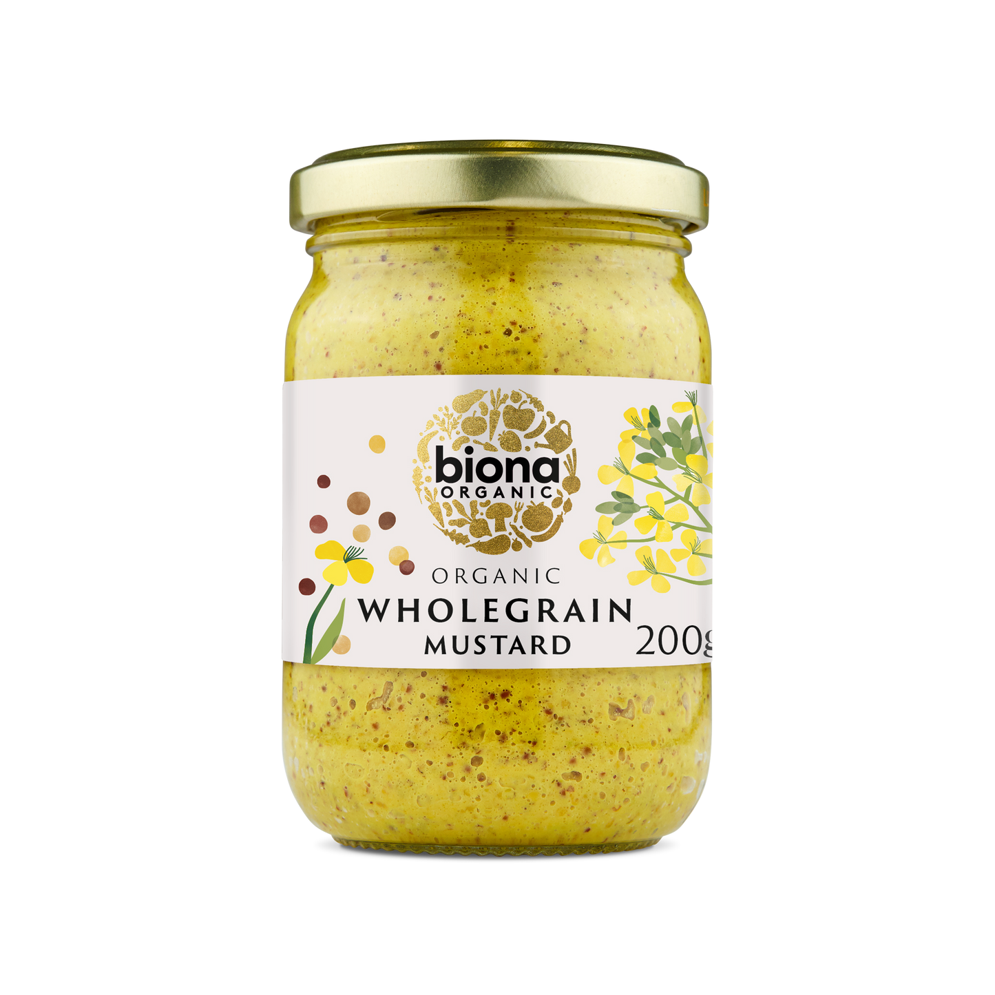 Biona Organic Wholegrain Mustard 200g Pack of 4