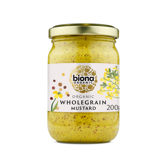 Biona Organic Wholegrain Mustard 200g Pack of 4