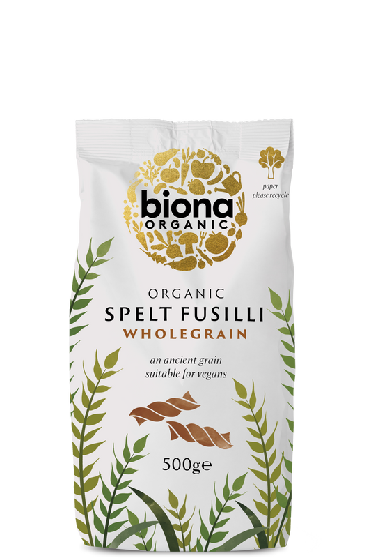 Biona Organic Wholemeal Spelt Fusilli 500g -Pack of 6