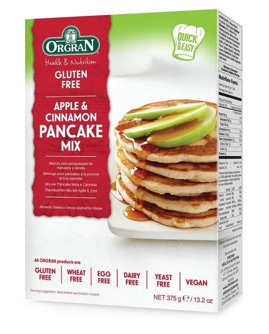 Orgran Pancake Mix Apple & Cinnamon 375g Pack of 4