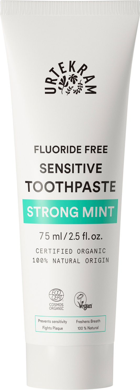 Urtekram Bio9 Toothpaste Strong Mint (Sensitive) 75ml -Pack of 4