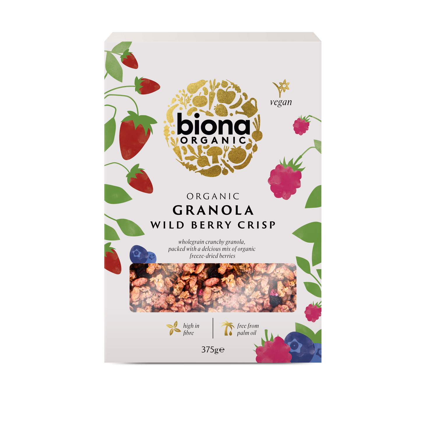Biona Organic Wild Berry Crisp Granola 375g Pack of 4